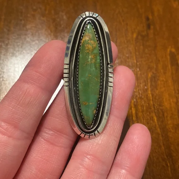Large Navajo Turquoise Ring Size 9.5 - Picture 2 of 5